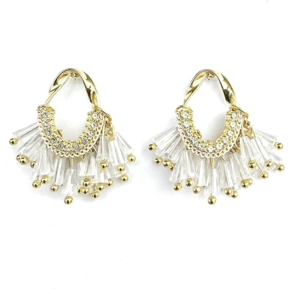 White 11 Gold Plated Dangle Drop Geometric Statement Jewelry for Women Teen